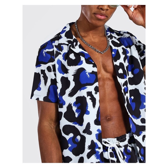 Short sleeve reverse leopard shirt and swim - Picture 4 of 6